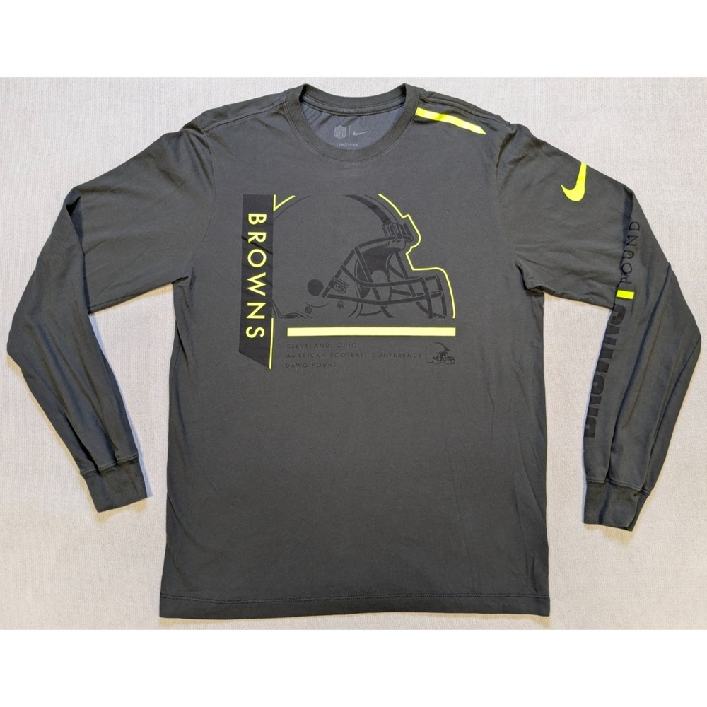 Cleveland Browns Shirt Mens Medium Nike Dri-Fit Long Sleeve Training Performance